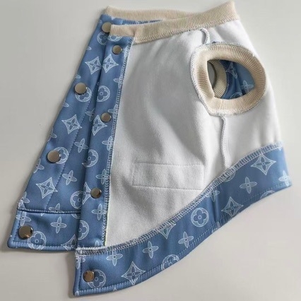 Denim vesta za psa sa stražnjim zatvaranjem, debelim flis unutrašnjom podstavom, bez rukava, za male pasmine (Toy Poodle, Bichon Frisé, Corgi)