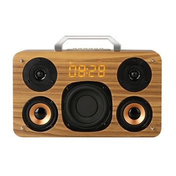 Prijenosni drveni Bluetooth zvučnik za vanjske karaoke, snažan zvuk, ugrađena baterija 4000-6000 mAh, Bluetooth 5.0, 40 W, domet 20 m