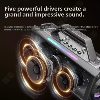 A22 Bluetooth Karaoke Zvučnik za vanjsku upotrebu, 60W, prenosni, visok volumen, dugotrajna baterija