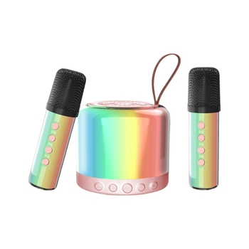 Microfon karaoke Bluetooth portabil pentru casă – difuzor all-in-one stereo, 2 difuzoare, Bluetooth 5.3, baterie încorporată 1000–1200 mAh, 10 W