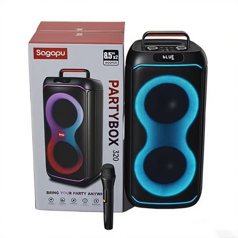 Prijenosni Bluetooth zvučnik za vanjsku upotrebu i karaoke, 2 zvučnika, 40 W, Bluetooth 5.0, ugrađena baterija 2000–4000 mAh