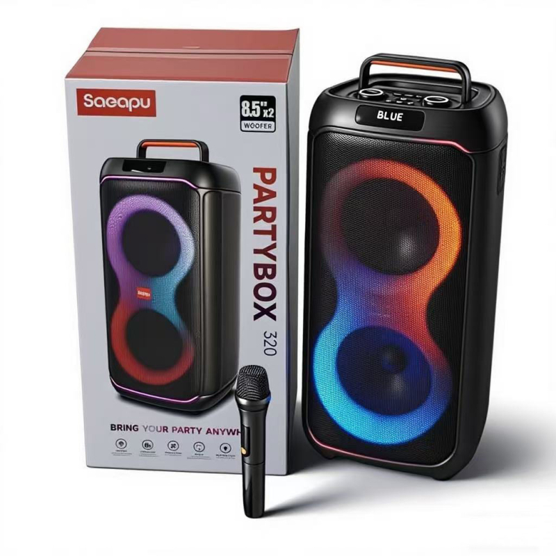 Prijenosni Bluetooth zvučnik za vanjsku upotrebu i karaoke, 2 zvučnika, 40 W, Bluetooth 5.0, ugrađena baterija 2000–4000 mAh