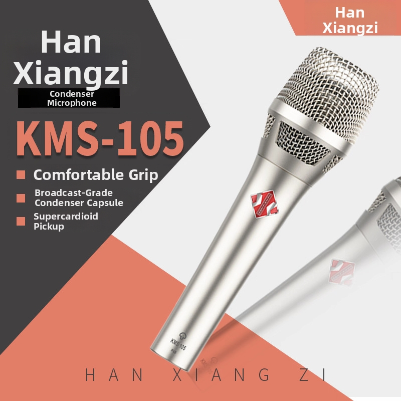 KMS-105 profesionalni kondenzatorski mikrofon za live streaming i snimanje | Kardioidni, 20 Hz–20 kHz, SNR ≥85 dB, phantom napajanje 48V