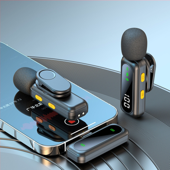Microfon lavalier wireless L01 cu sistem dual canal 1 la 2, afișaj de alimentare, autonomie 6–8 ore, răspuns în frecvență 40 Hz–20 kHz și reducere a zgomotului