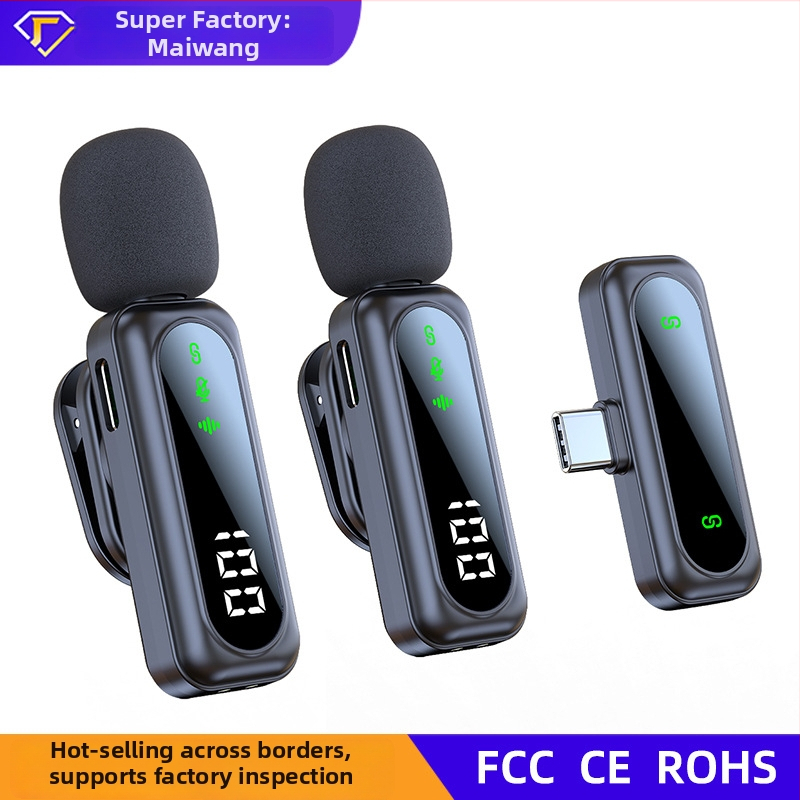 Microfon lavalier wireless L01 cu sistem dual canal 1 la 2, afișaj de alimentare, autonomie 6–8 ore, răspuns în frecvență 40 Hz–20 kHz și reducere a zgomotului