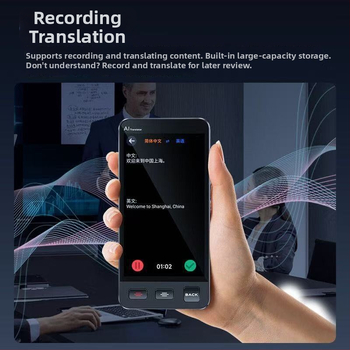 Smart AI prekladač s offline prekladom a prekladom cez fotografiu, súčasné tlmočenie, model M80, podpora viacerých jazykov, dosah Bluetooth 10 m