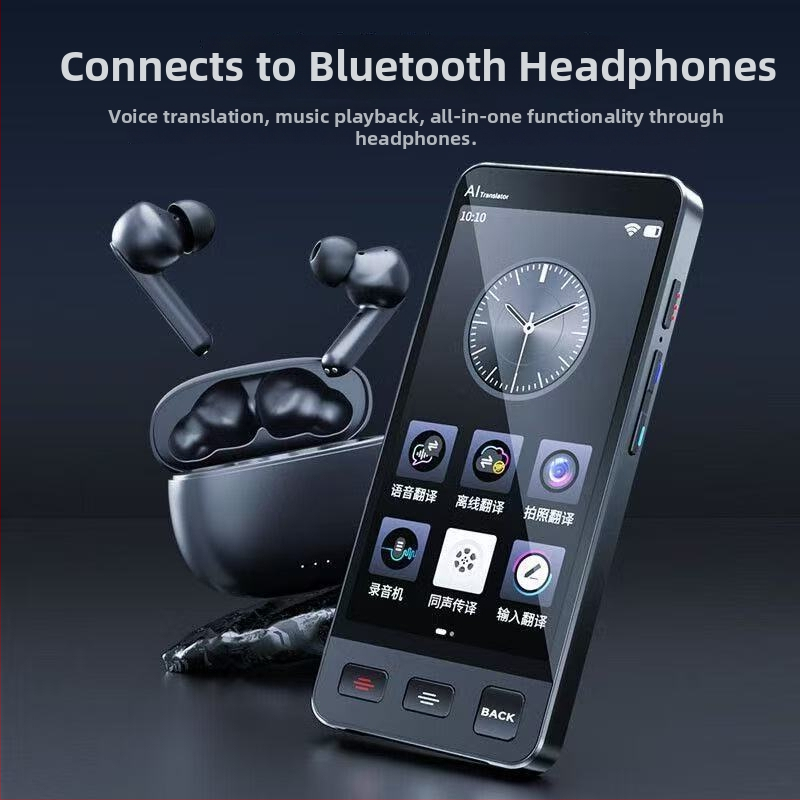 Smart AI prekladač s offline prekladom a prekladom cez fotografiu, súčasné tlmočenie, model M80, podpora viacerých jazykov, dosah Bluetooth 10 m