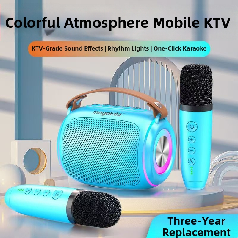 KTV mikrofón a reproduktor, všetko v jednom, ručný, zabudovaná batéria 1200-2000mAh, výstup 3W, omnidirekčný mikrofón, frekvenčné rozpätie 100Hz-20kHz, SNR ≥70dB