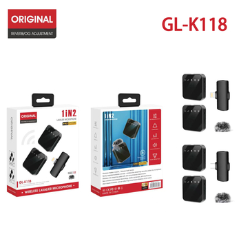 R9 vezeték nélküli lapel mikrofon élő közvetítéshez – 2 csatornás, omnidirekcionális, Bluetooth 5.0, 20Hz-20kHz, beépített akkumulátor