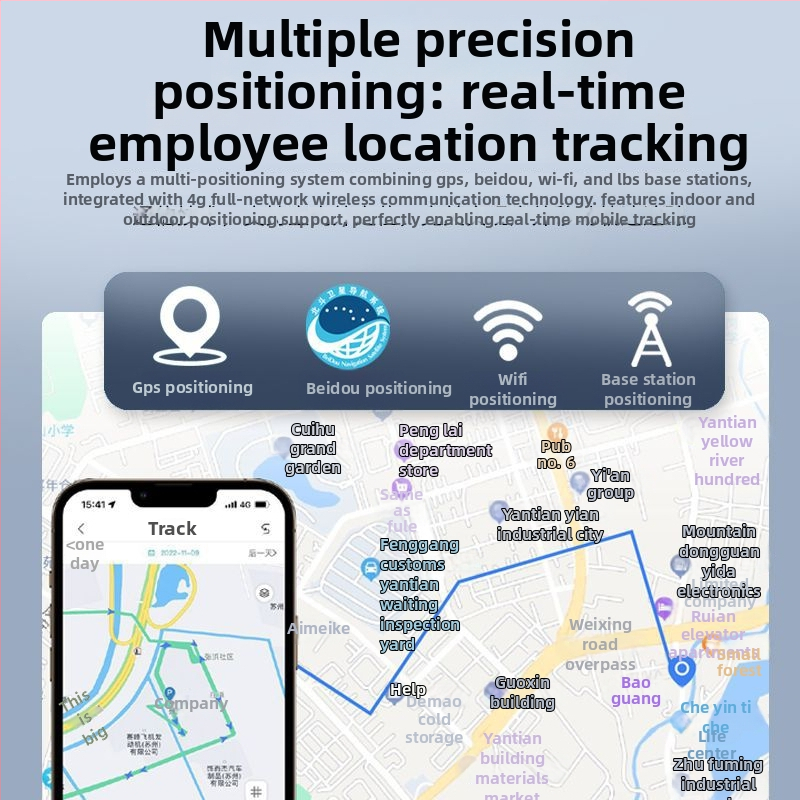 4G inteligentná identifikačná visačka so záznamom hlasu a Beidou GPS lokalizáciou (Windows, 4G nahrávanie, dosah 1,5–4 m, ABS)
