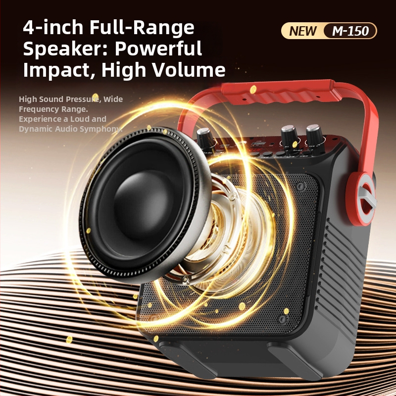 Jin Zheng M-150 Bluetooth prijenosni vanjski zvučnik za karaoke, IPX7 vodootporan, bez ugrađene baterije, frekvencijski odziv 100 Hz–20 kHz, SNR ≥70 dB