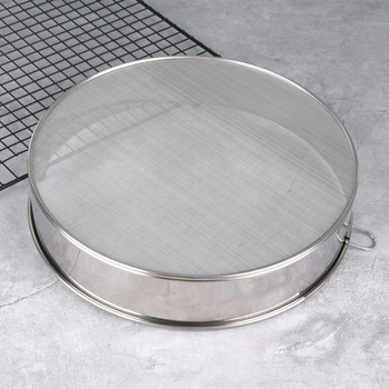 304 rozsdamentes acél liszt-sita, 40/60 háló, konyhai sütőeszköz