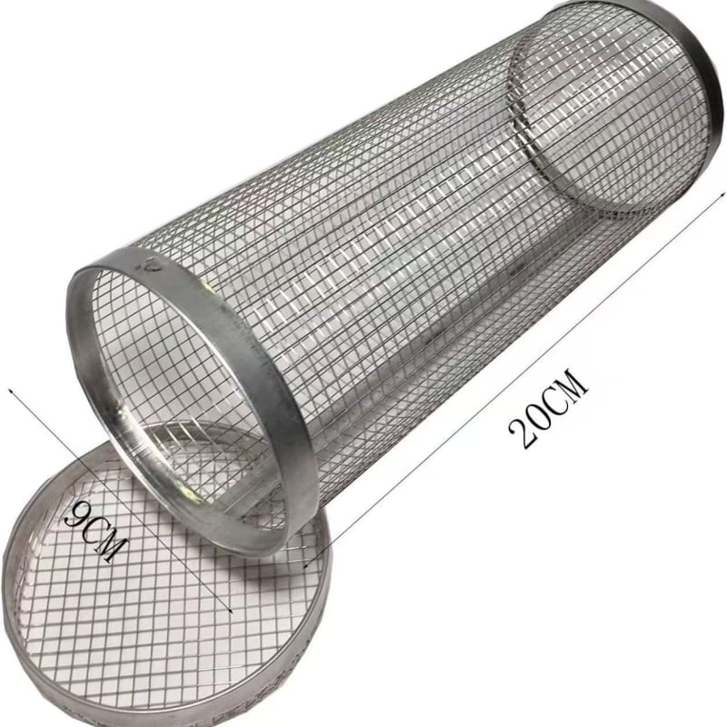 Κυκλικό καλάθι ψήσιματος από ανοξείδωτο ατσάλι — φορητό, εύκολο στον καθαρισμό, μη κολλάει, δίκτυο για μπάρμπεκιου