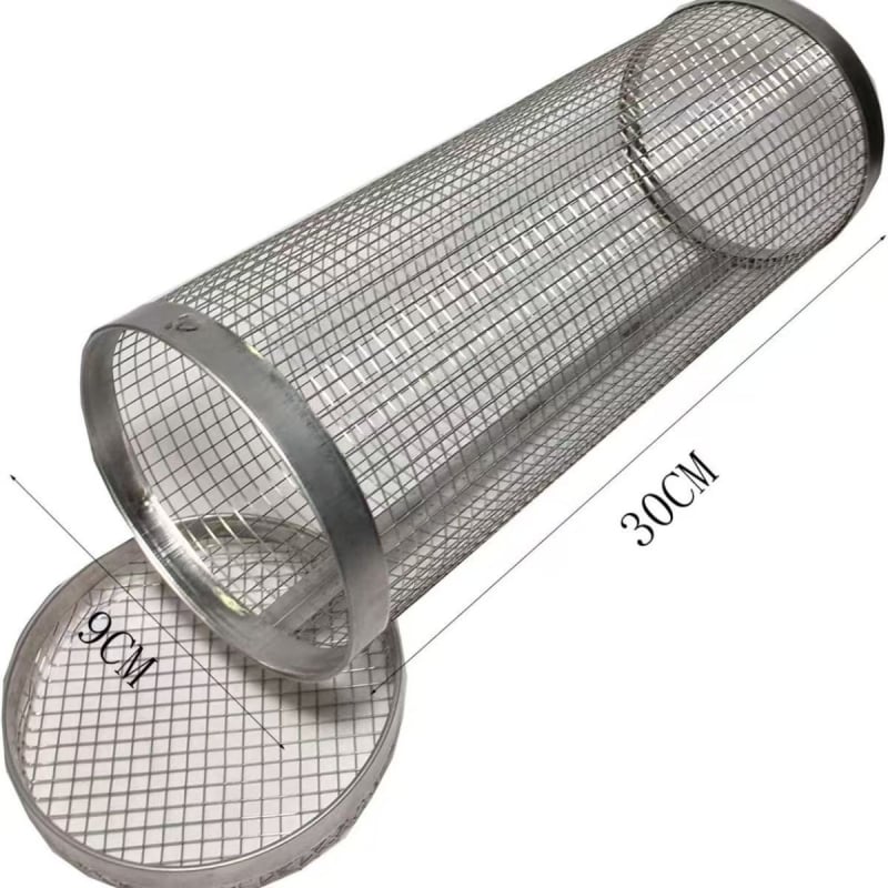 Κυκλικό καλάθι ψήσιματος από ανοξείδωτο ατσάλι — φορητό, εύκολο στον καθαρισμό, μη κολλάει, δίκτυο για μπάρμπεκιου