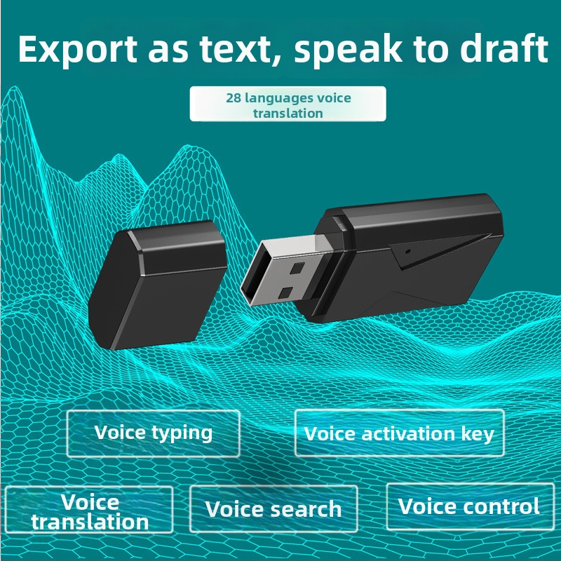 USB AI prevodnik s prepoznavanjem glasa, model x03, bez operativnog sustava, Bluetooth nije podržan, ABS kućište, bežični domet 3 m
