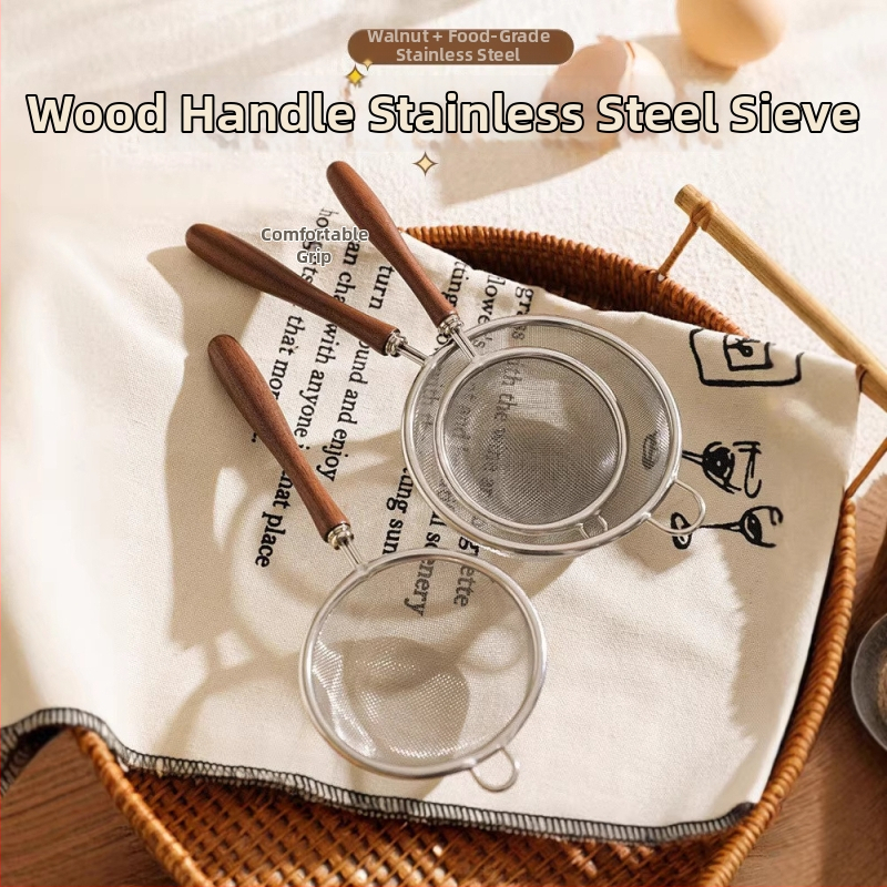 Sivă pentru făină cu plasă ultra-fină din oțel inoxidabil 304, filtru multipurpose pentru piure de bebeluși, GF-6844, design modern minimalist