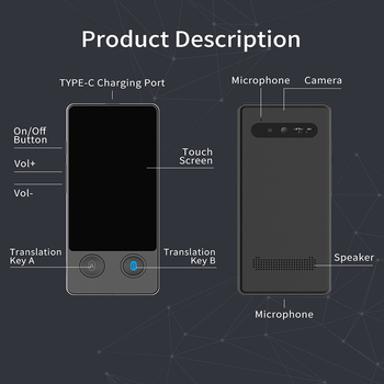 W12 pametan glasovni prevoditelj - Android, Bluetooth, doseg do 10 m, offline prijevod