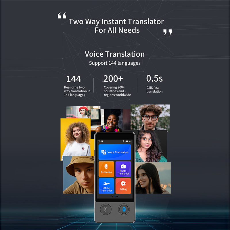W12 pametan glasovni prevoditelj - Android, Bluetooth, doseg do 10 m, offline prijevod