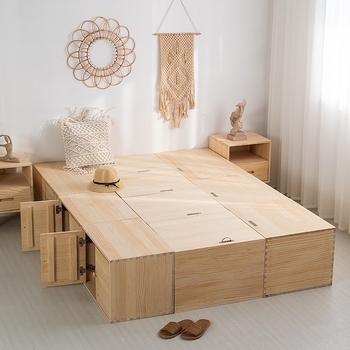 Višenamjenska drvena kutija za skladištenje, koja se može koristiti kao stolica, krevet ili tatami kutija.