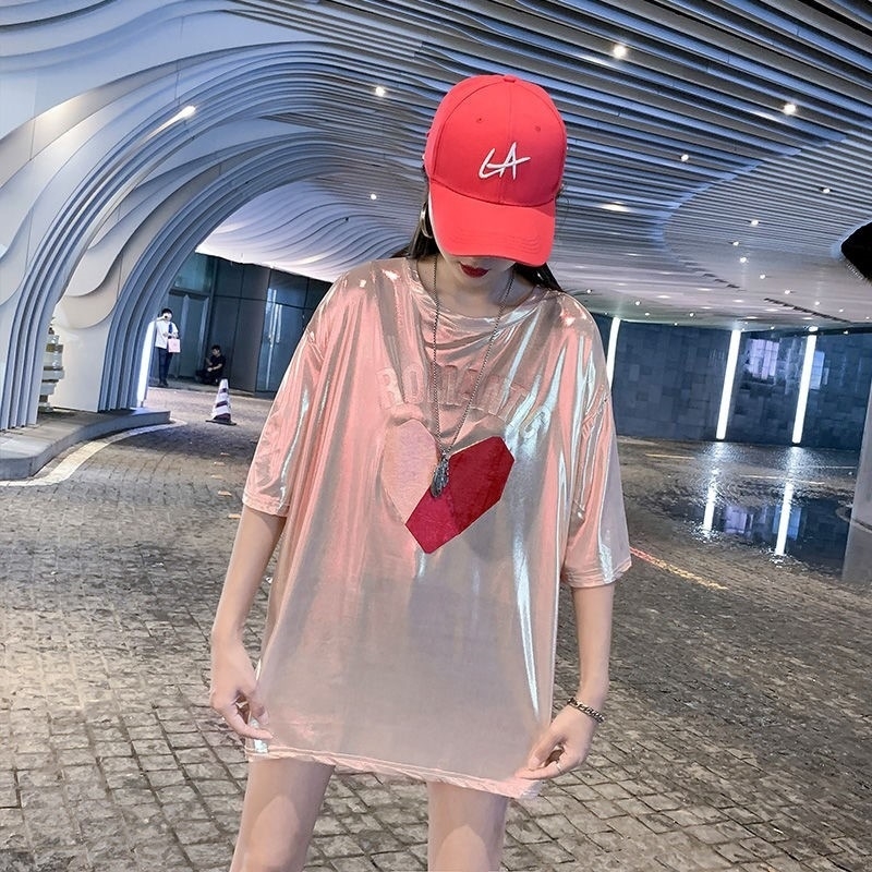 Tricou damă lejer, mâneci scurte, guler rotund, vara 2023, stil street hipster