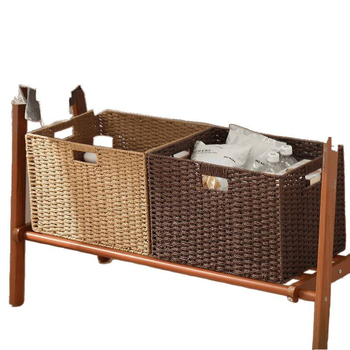 Τετράγωνη πλεκτή καλάθι αποθήκευσης για ντουλάπι, μίμηση ράταν, οικιακός οργανωτής, με μεγάλη χωρητικότητα