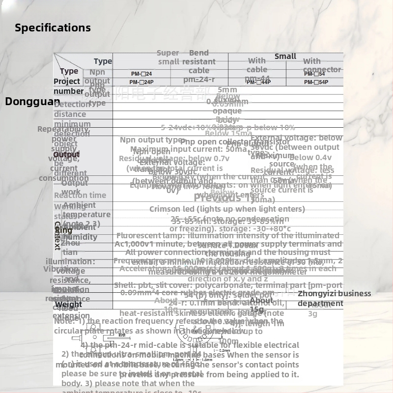 PM-R44 fotoelektrický senzor, montáž na pravej strane, PM séria, odozva 1 kHz