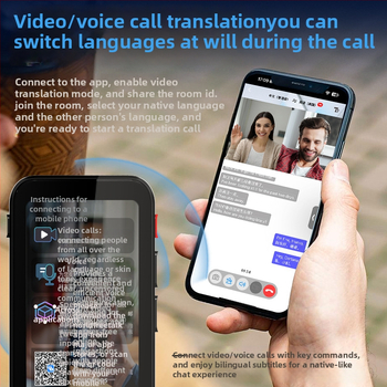 Itranstalk F19 fordító videohívásokhoz, szinkron fordítás 142 nyelven, Android, Bluetooth, 5 m vezeték nélküli hatótáv, gombos + érintőképernyős működés, 1500 mAh akkumulátor, súly 250 g