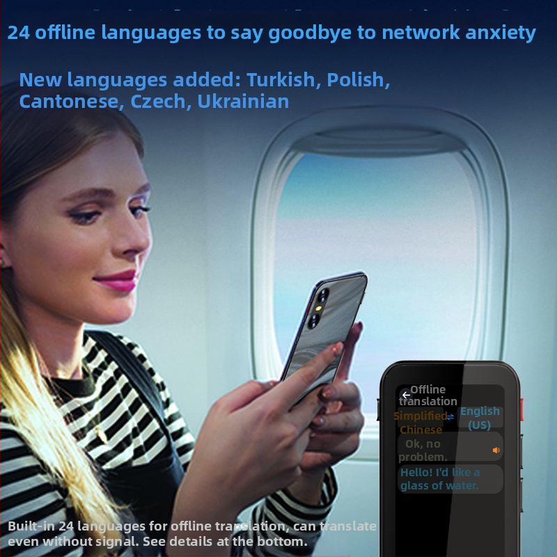 Itranstalk F19 fordító videohívásokhoz, szinkron fordítás 142 nyelven, Android, Bluetooth, 5 m vezeték nélküli hatótáv, gombos + érintőképernyős működés, 1500 mAh akkumulátor, súly 250 g