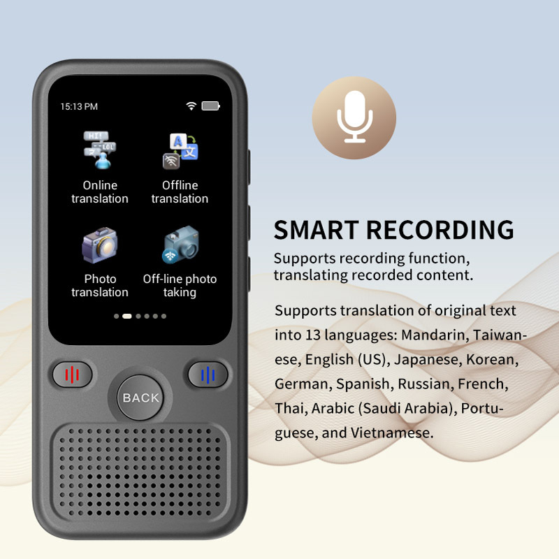 Cască traducător T20 cu AI offline și traducere simultană - Bluetooth, Android, rază de 10 m