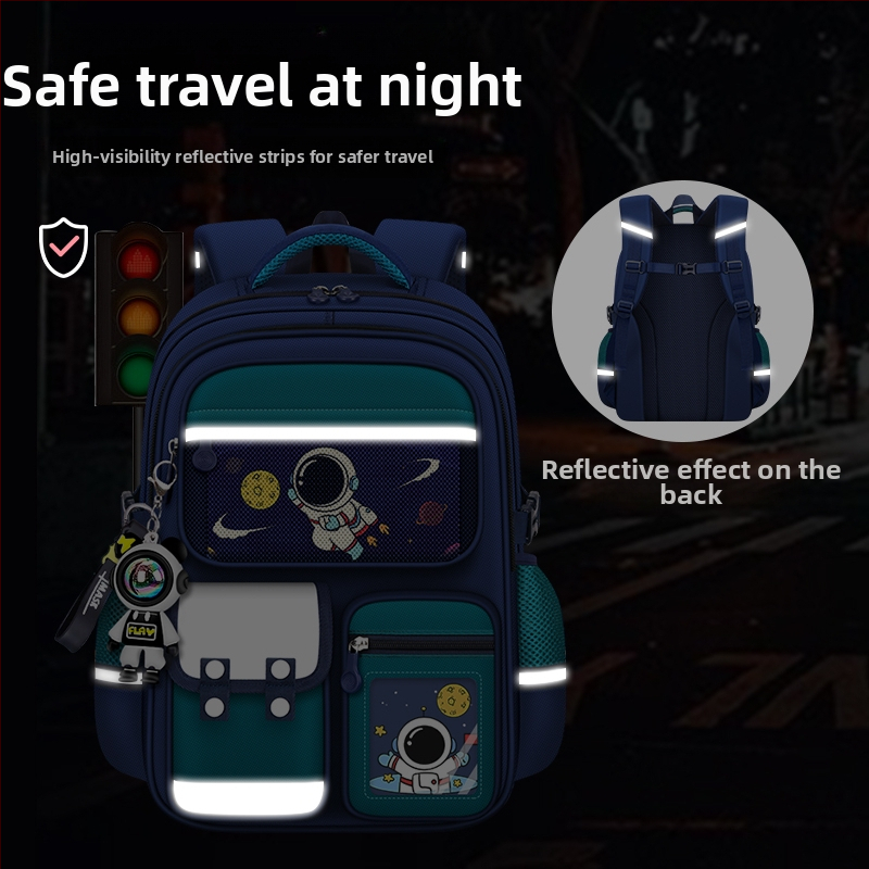 Könnyű gyerek iskolai hátizsák gerincvédlemmel, lélegző Oxford anyag, vízálló, száraz-nedves elkülönítés, 1–6. osztályos általános iskolásoknak