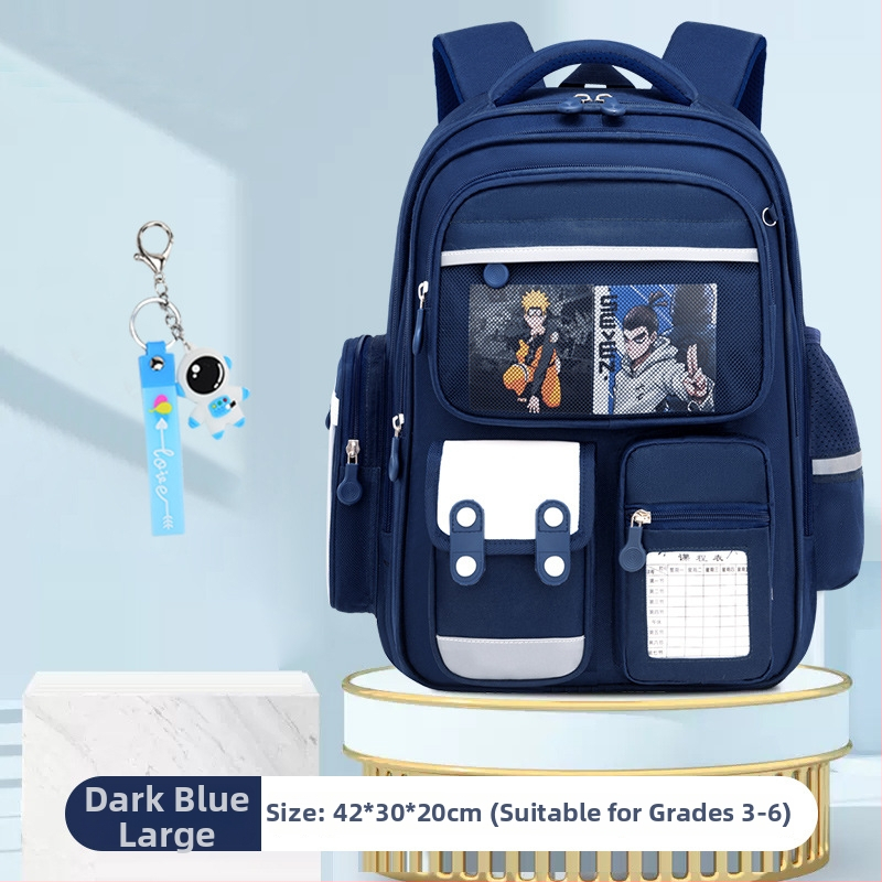 Könnyű gyerek iskolai hátizsák gerincvédlemmel, lélegző Oxford anyag, vízálló, száraz-nedves elkülönítés, 1–6. osztályos általános iskolásoknak