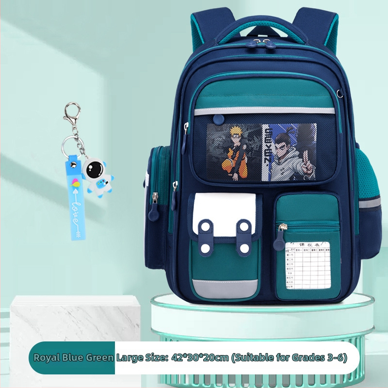 Könnyű gyerek iskolai hátizsák gerincvédlemmel, lélegző Oxford anyag, vízálló, száraz-nedves elkülönítés, 1–6. osztályos általános iskolásoknak