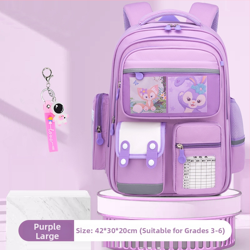 Könnyű gyerek iskolai hátizsák gerincvédlemmel, lélegző Oxford anyag, vízálló, száraz-nedves elkülönítés, 1–6. osztályos általános iskolásoknak