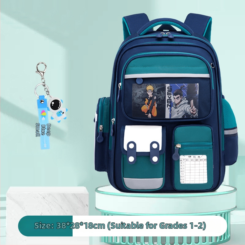 Könnyű gyerek iskolai hátizsák gerincvédlemmel, lélegző Oxford anyag, vízálló, száraz-nedves elkülönítés, 1–6. osztályos általános iskolásoknak