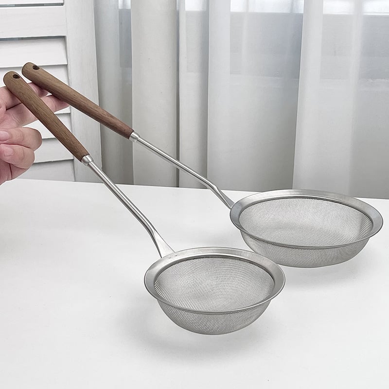 Sită de făină Jia Dian – Oțel inoxidabil 304, Plasă adâncă, Walnut Deep Mesh Leak, Stil Chinez Nou