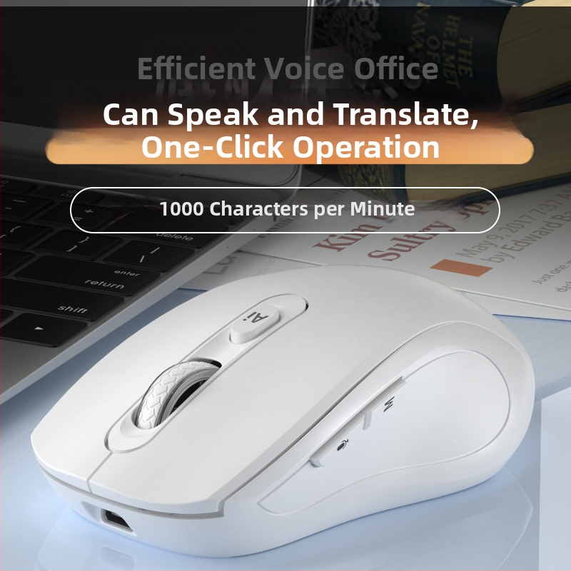 Mouse optic fără fir cu interfață USB, 2.4G/Bluetooth, 1200dpi, 6 butoane, design ergonomic