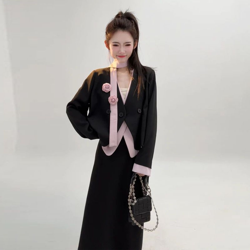 Costum casual cu top pentru femei — mâneci de tip prințesă, PVC cu 30–50% Spandex, Primăvara 2025