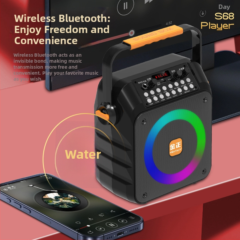 Prijenosni Bluetooth zvučnik za vanjski kvadratni ples - odziv 100 Hz-20 kHz - SNR ≥70 dB - IPX7 vodootpornost - ABS kućište