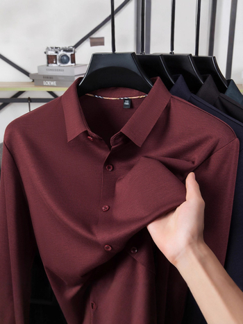 Košula — vunena mješavina 31–50% — dugi rukav — ovratnik lapel — uski kroj