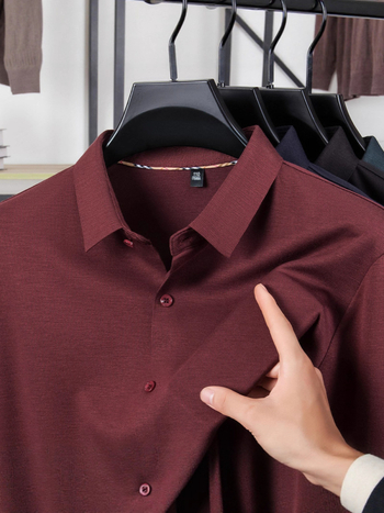 Košula — vunena mješavina 31–50% — dugi rukav — ovratnik lapel — uski kroj