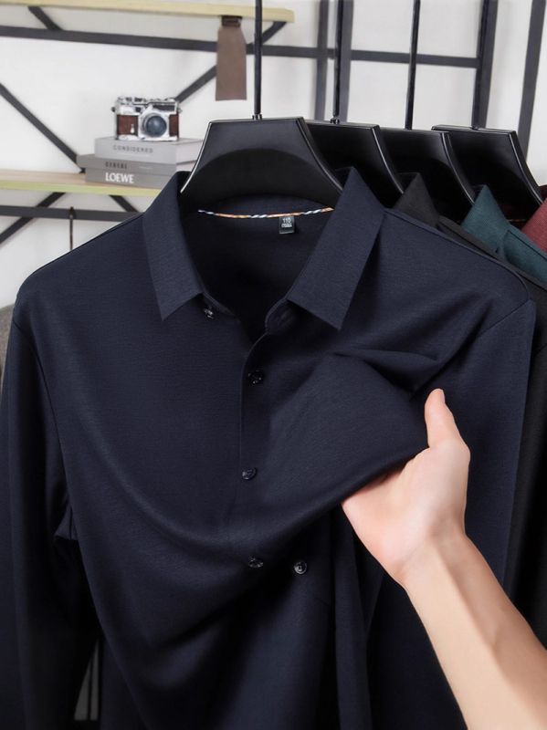 Košula — vunena mješavina 31–50% — dugi rukav — ovratnik lapel — uski kroj