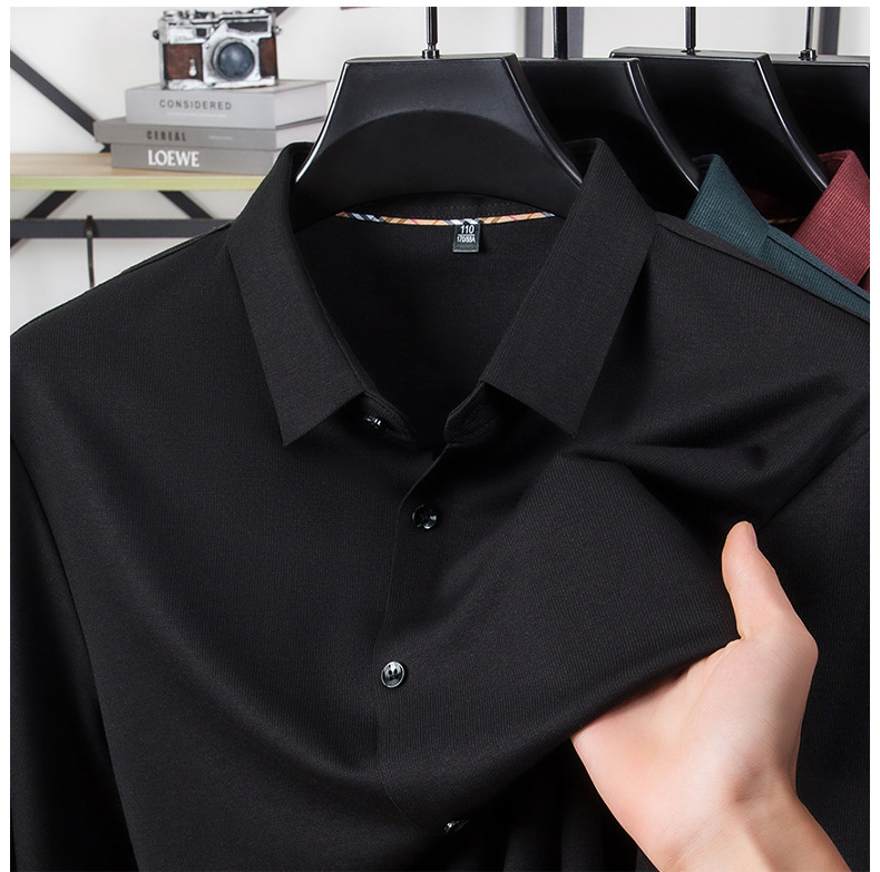 Košula — vunena mješavina 31–50% — dugi rukav — ovratnik lapel — uski kroj