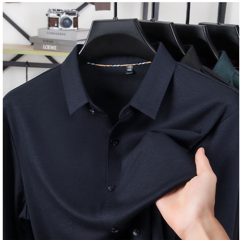 Košula — vunena mješavina 31–50% — dugi rukav — ovratnik lapel — uski kroj