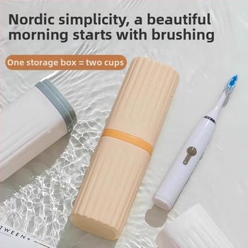 Ji Hui putni dentalni set – plastični set s čašom za ispiranje usta, četkicom za zube, pastom i kutijom za higijenske potrepštine; prijenosno za parove