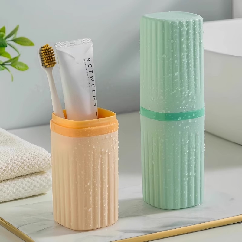 Ji Hui putni dentalni set – plastični set s čašom za ispiranje usta, četkicom za zube, pastom i kutijom za higijenske potrepštine; prijenosno za parove