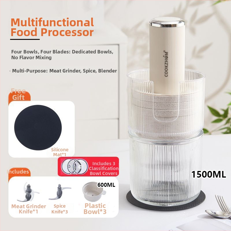 Viacúčelový kuchynský procesor s funkciou detskej stravy, objem 1-3 L, rýchlosť motora 10000-19999 rpm, napätie 111-240 V, mechanické ovládanie