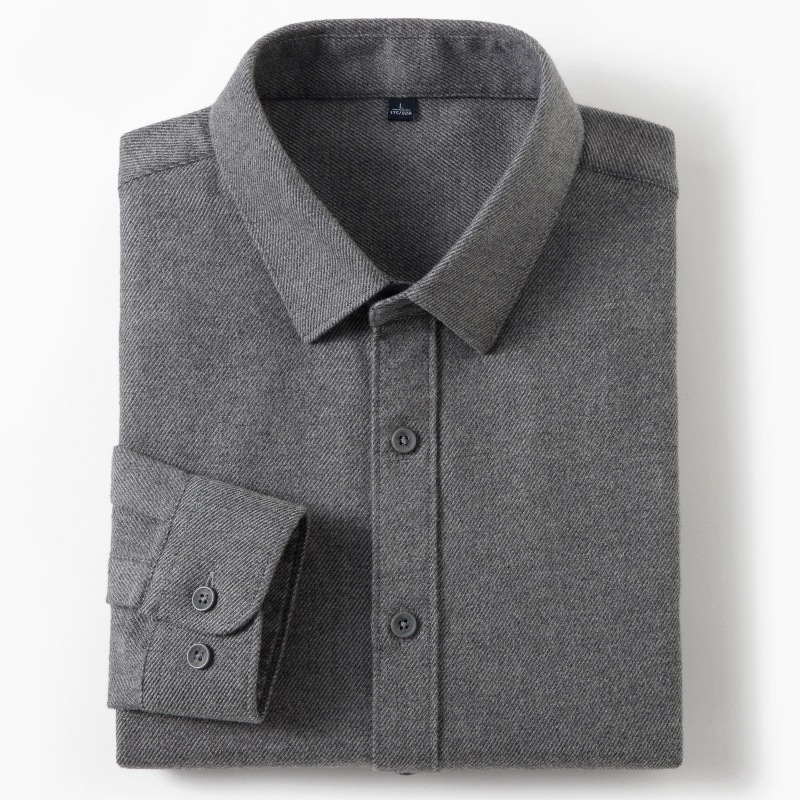 Férfi ing gyapjú-pamut keverékből (93,8% pamut, 6,2% gyapjú), rever gallér, hosszú ujjú, egyszínű, vastag anyag, ősz 2024 megjelenés