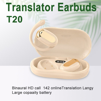 Ακουστικό μεταφραστήριο με Bluetooth 5.4, σχέδιο με λουρί για το αυτί, συμβατό με Windows/iOS/Android, μεταφράσεις βίντεο/ήχου/φωτογραφιών, μπαταρία 50 mAh