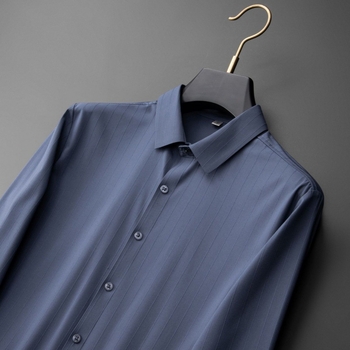 Muška košulja bez glačanja, dugi rukav, slim fit, 65% poliester, lagana tkanina