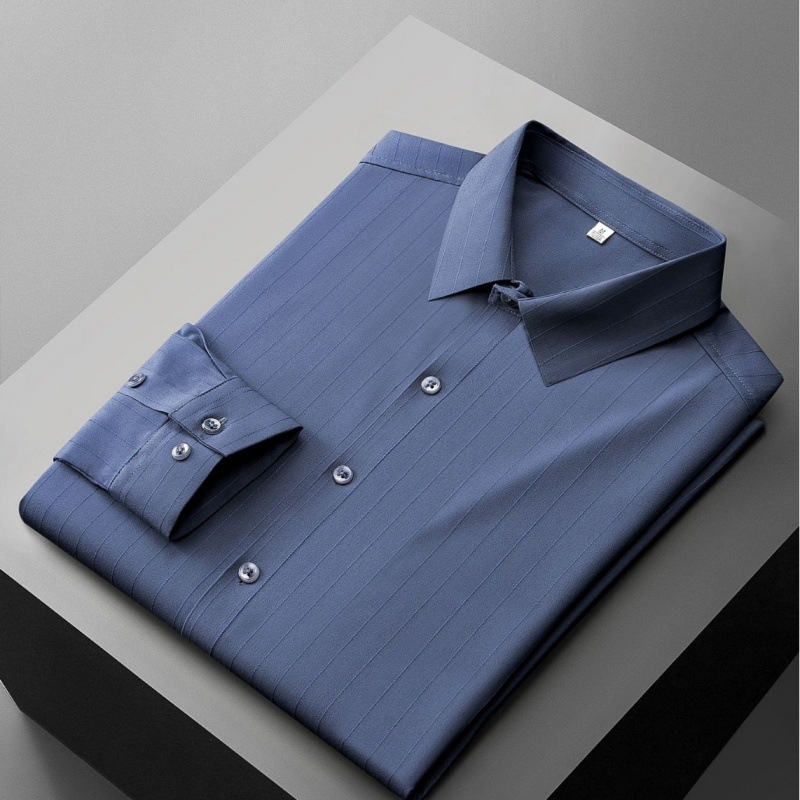 Muška košulja bez glačanja, dugi rukav, slim fit, 65% poliester, lagana tkanina